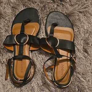 Black With Gold Sandals